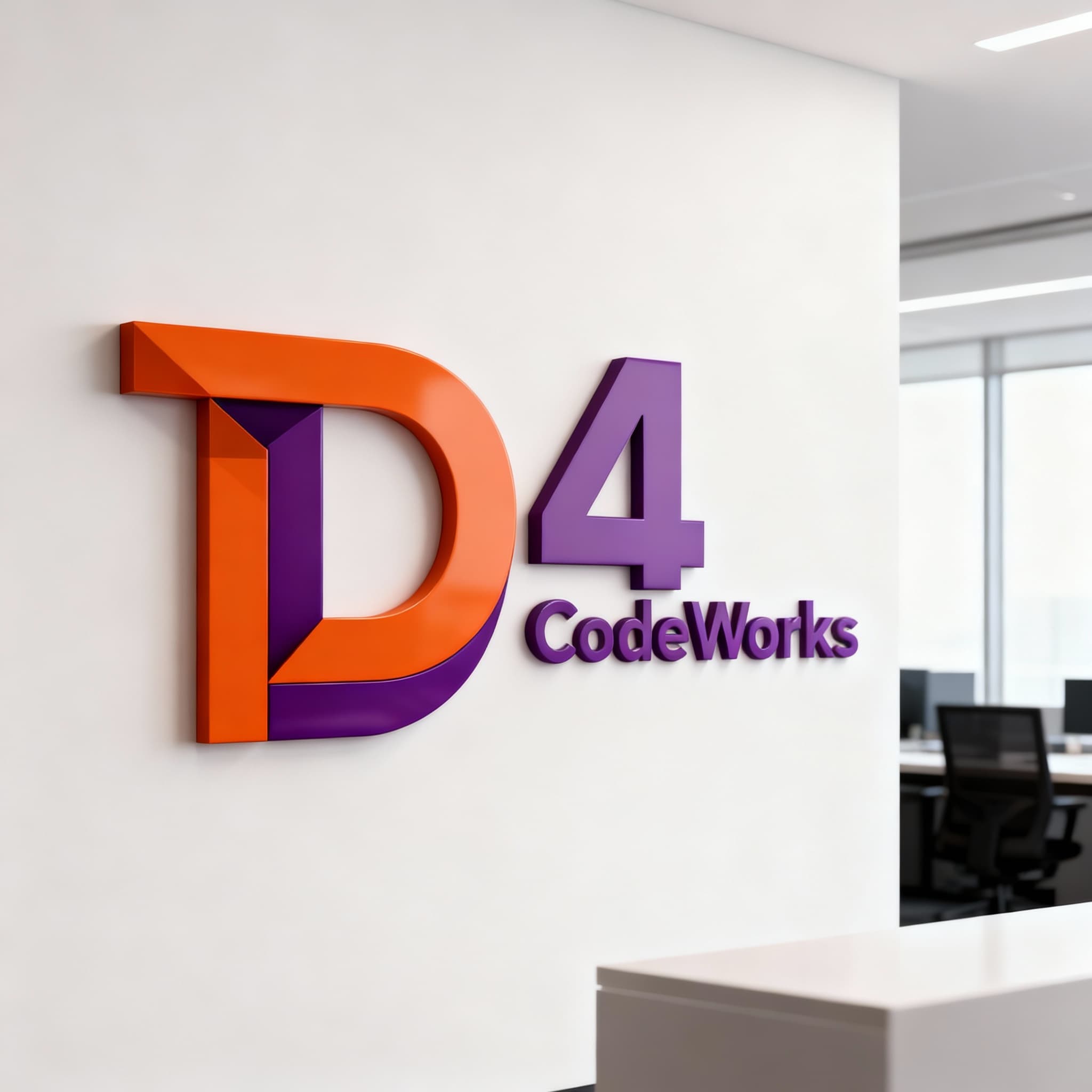 D4 CodeWorks Logo 3D